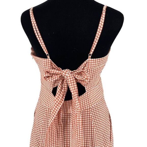 Hunter Bell‎ Maxwell Midi Dress Terracotta Gingham Size 10 NWT $496 - Picture 7 of 14